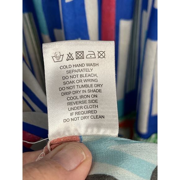 Jayshree Dalal Fiji 2 A-Line Dress Black Blue Retail Medium $125.00 - Picture 13 of 13